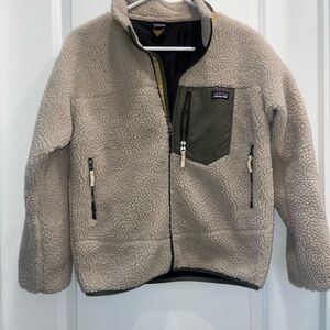 Patagonia Kids' Classic Retro-X fleece Jacket Beige/green